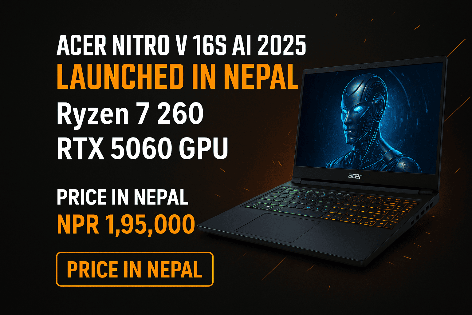 Acer Nitro V 16S AI 2025 Launched in Nepal with Ryzen 7 260 and RTX 5060 GPU